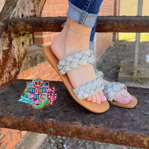 Chester's Braided Bling Sandals - Silver