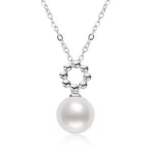 Circle Design Natural Freshwater Pearl Pendant Necklace