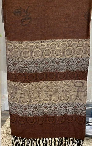 Classic  Pashmina Scarf brown shawl