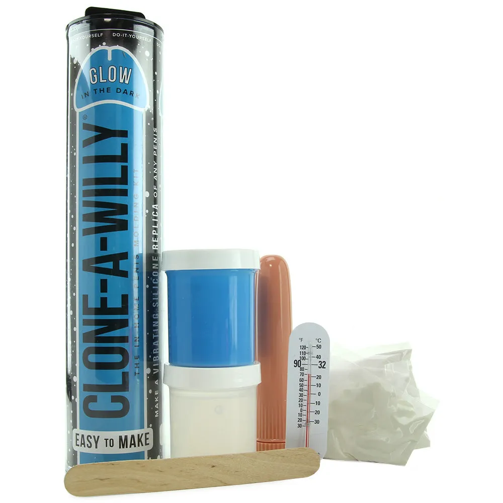 Clone-A-Willy Blue Glow In The Dark Vibrating Kit