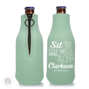 Collapsible Foam Zippered Bottle Cooler #205Z - Custom Pet Illustration