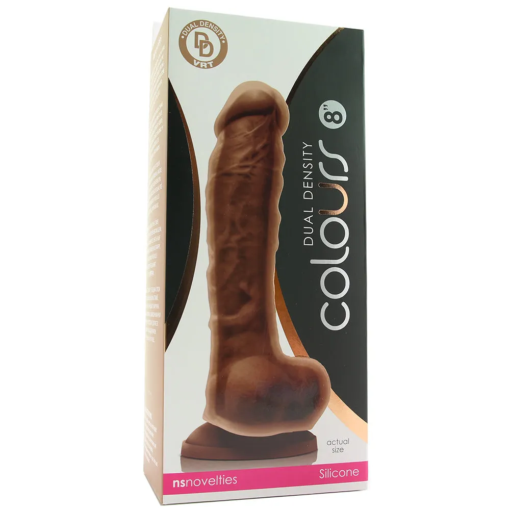 Colours - Dual Density - 8in Dildo - Brown