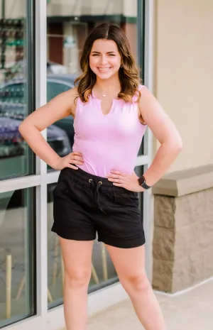 Comfy Drawstring Shorts in Black