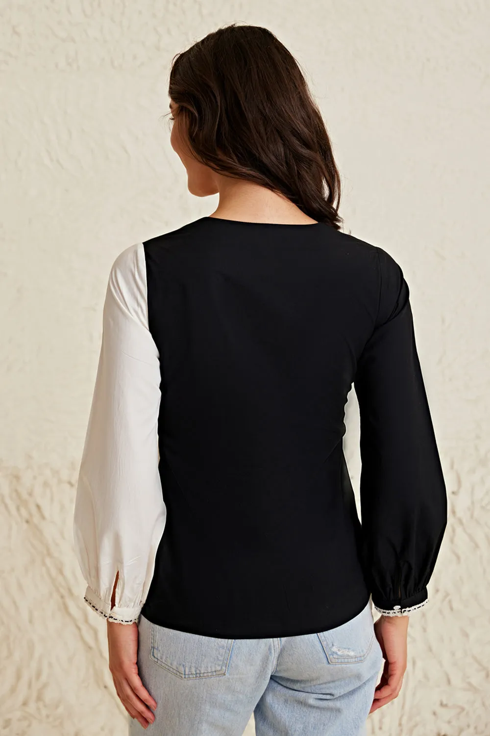 Contrast Chic Top