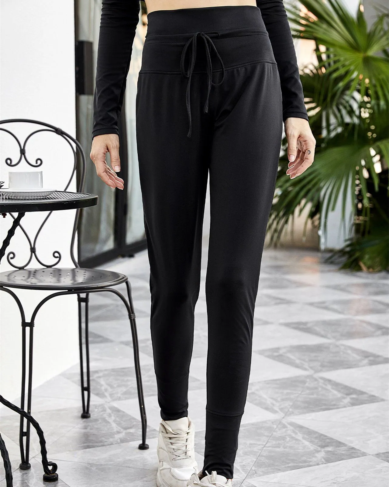 Cozy Drawstring Joggers - Black
