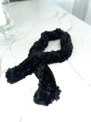 Cozy Fur Black Scarf