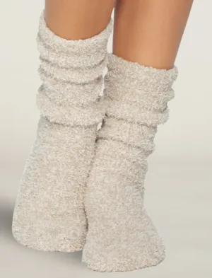 CozyChic Heathered Women's Socks - Stone/White