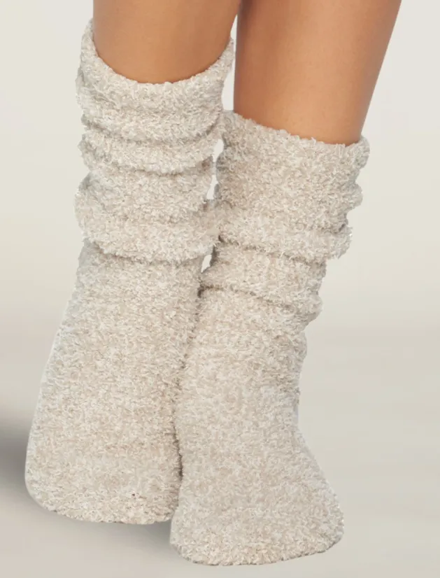 CozyChic Heathered Women's Socks - Stone/White