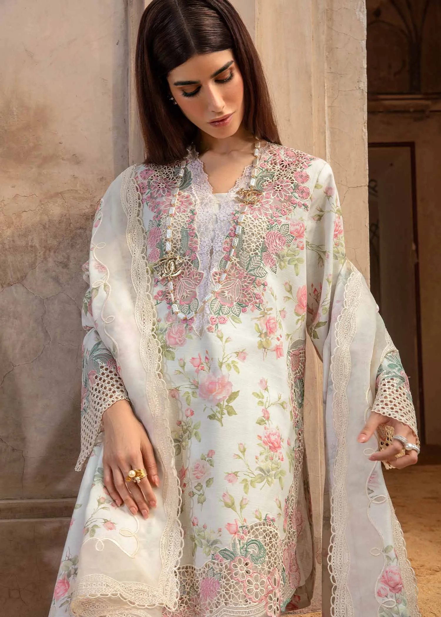Crimson By Saira Shakira Luxury Lawn Embroidered Collection A Flower Named Peace - CRWP 5