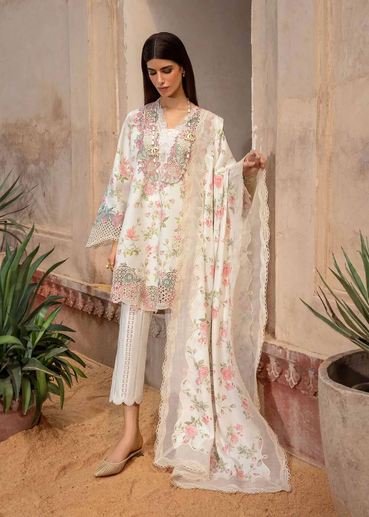 Crimson By Saira Shakira Luxury Lawn Embroidered Collection A Flower Named Peace - CRWP 5