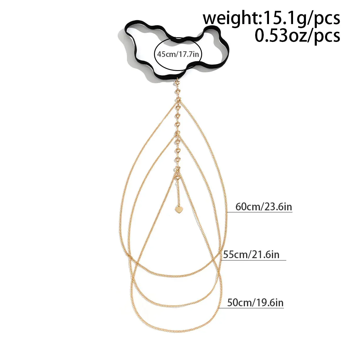 Customizable Summer Multi-Layer Heart Tassel Leg Chain
