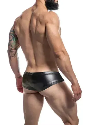 Cut For Men Booty Shorts-BlackLeatherette-L