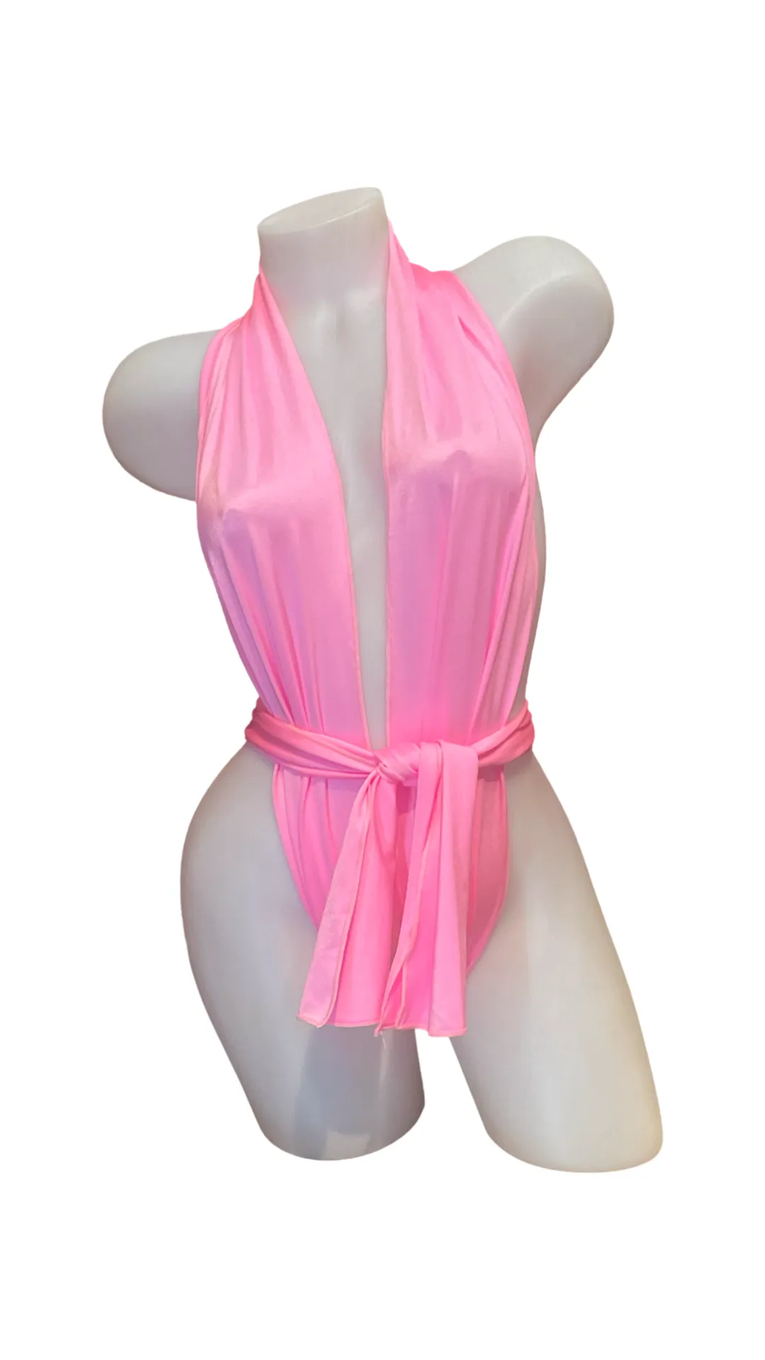 Deep V Booty Wrap - Light Pink