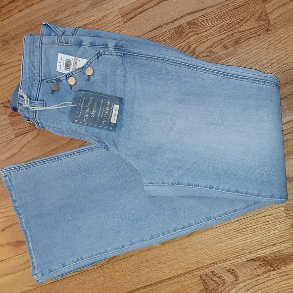 Democracy Ab solution Skyrise Long Flare Jean w Angled Button-Lined Pockets 12
