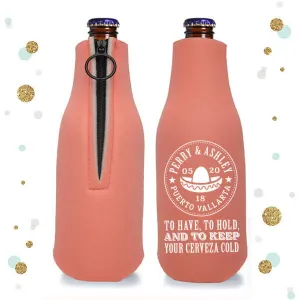 Destination Wedding - Collapsible Foam Zippered Bottle Cooler #5Z