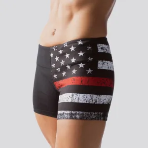 Double Take Booty Short (Thin Red Line)
