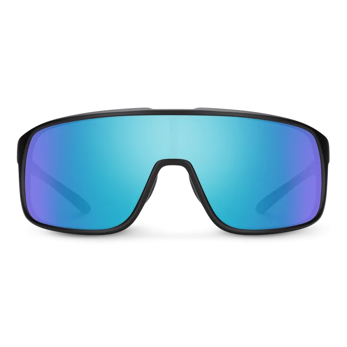 Double Up - Matte Black   Polarized Blue Mirror Lens