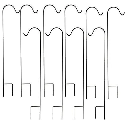 Easy&Fashion E&F-C202 Shepherd Hook,48 Inch Black 2 Of SetS,Premium Metal,Rust Resistant for Hanging Plants,Hanging Plant Baskets,Mason Jars,Lanterns
