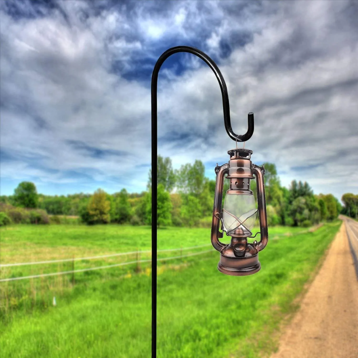 Easy&Fashion E&F-C202 Shepherd Hook,48 Inch Black 2 Of SetS,Premium Metal,Rust Resistant for Hanging Plants,Hanging Plant Baskets,Mason Jars,Lanterns