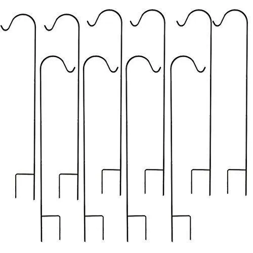 Easy&Fashion E&F-C202 Shepherd Hook,48 Inch Black 2 Of SetS,Premium Metal,Rust Resistant for Hanging Plants,Hanging Plant Baskets,Mason Jars,Lanterns