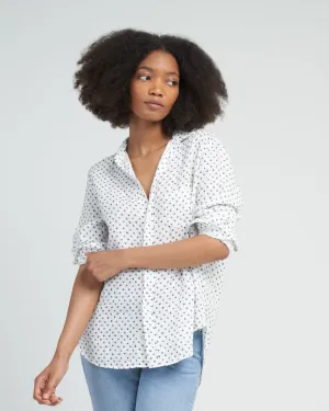 eileen relaxed button-up shirt - navy stars