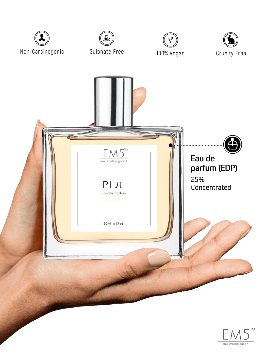 EM5™ Pi π Perfume for Men | Eau de Parfum Spray | Sweet Aromatic Warm Spicy Fragrance Accords | Luxury Gift for Him | Sizes Available: 50 ml / 15 ml