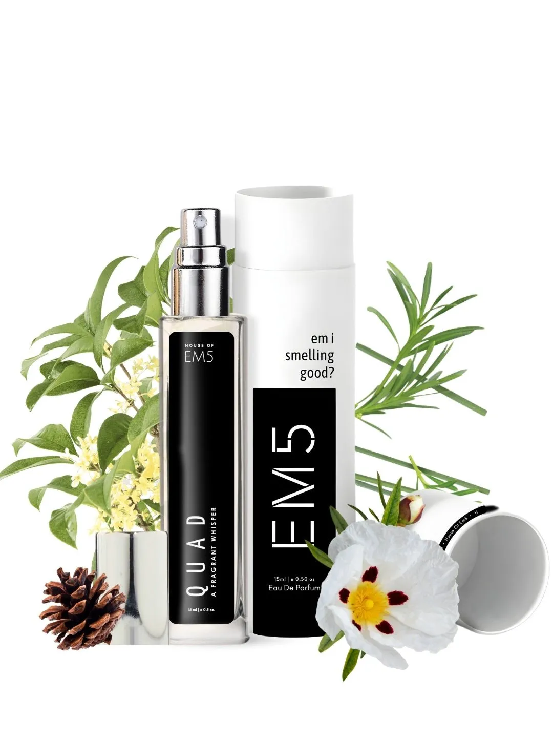 EM5™ Quad Perfume for Men | Eau De Parfum Spray | Tobacco Vanilla Woody Cinnamon Fragrance Accords| Luxury Gift for Him | Sizes Available: 50 ml / 15ml