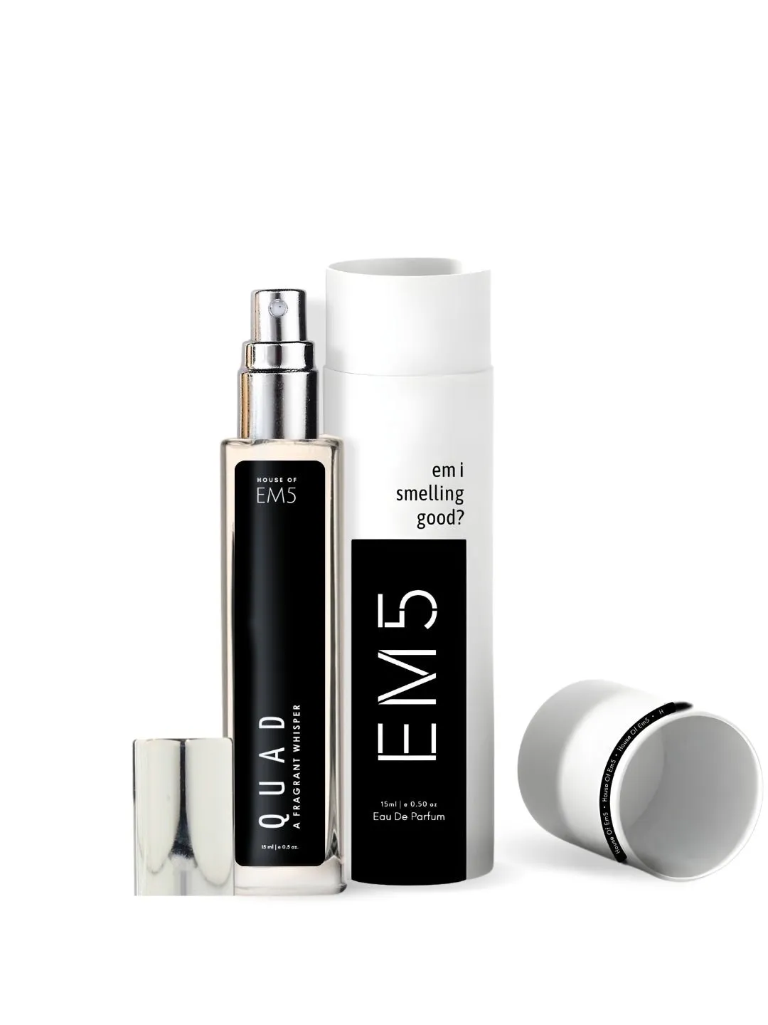 EM5™ Quad Perfume for Men | Eau De Parfum Spray | Tobacco Vanilla Woody Cinnamon Fragrance Accords| Luxury Gift for Him | Sizes Available: 50 ml / 15ml