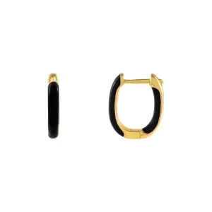 Enamel Colored Oval Huggie Earring