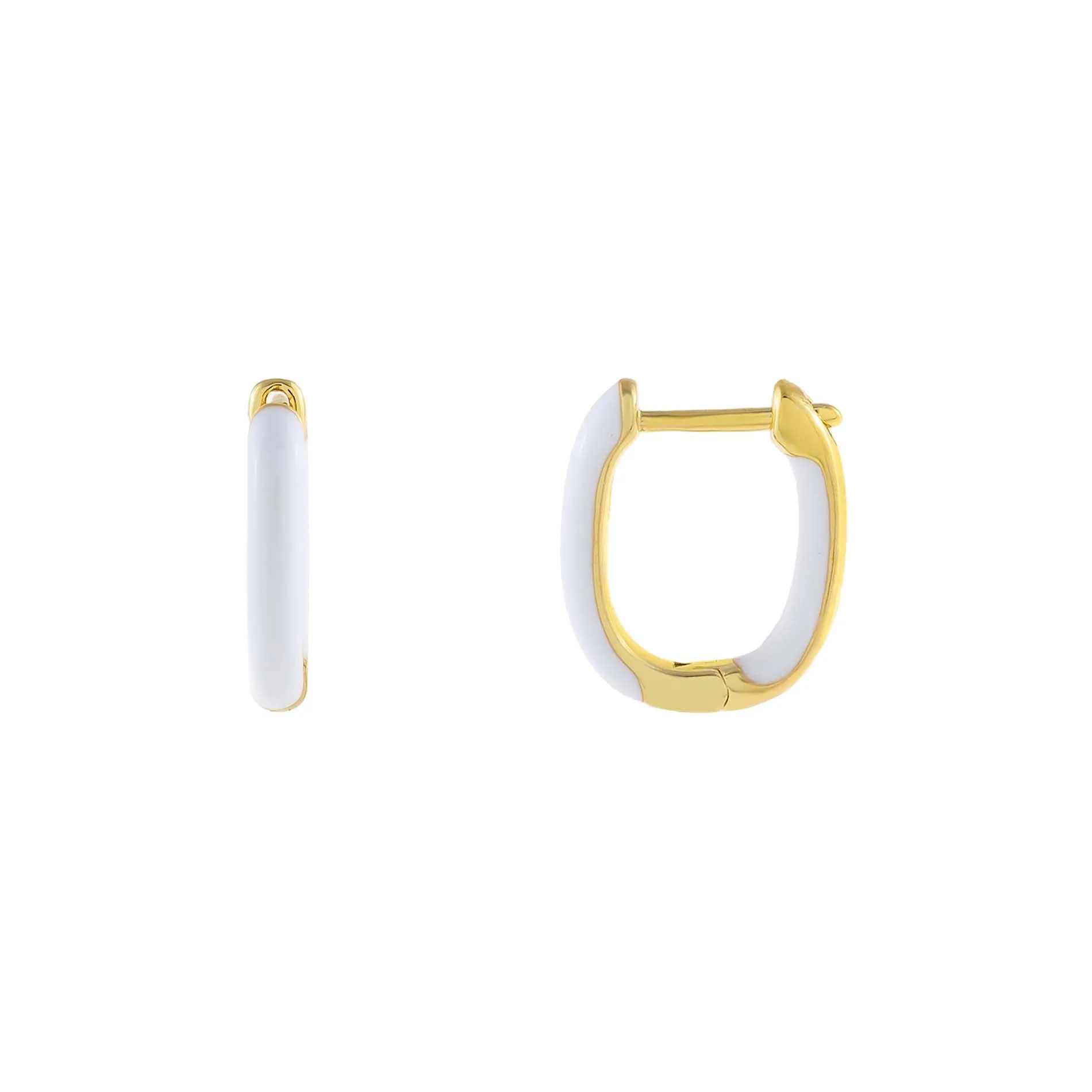 Enamel Colored Oval Huggie Earring