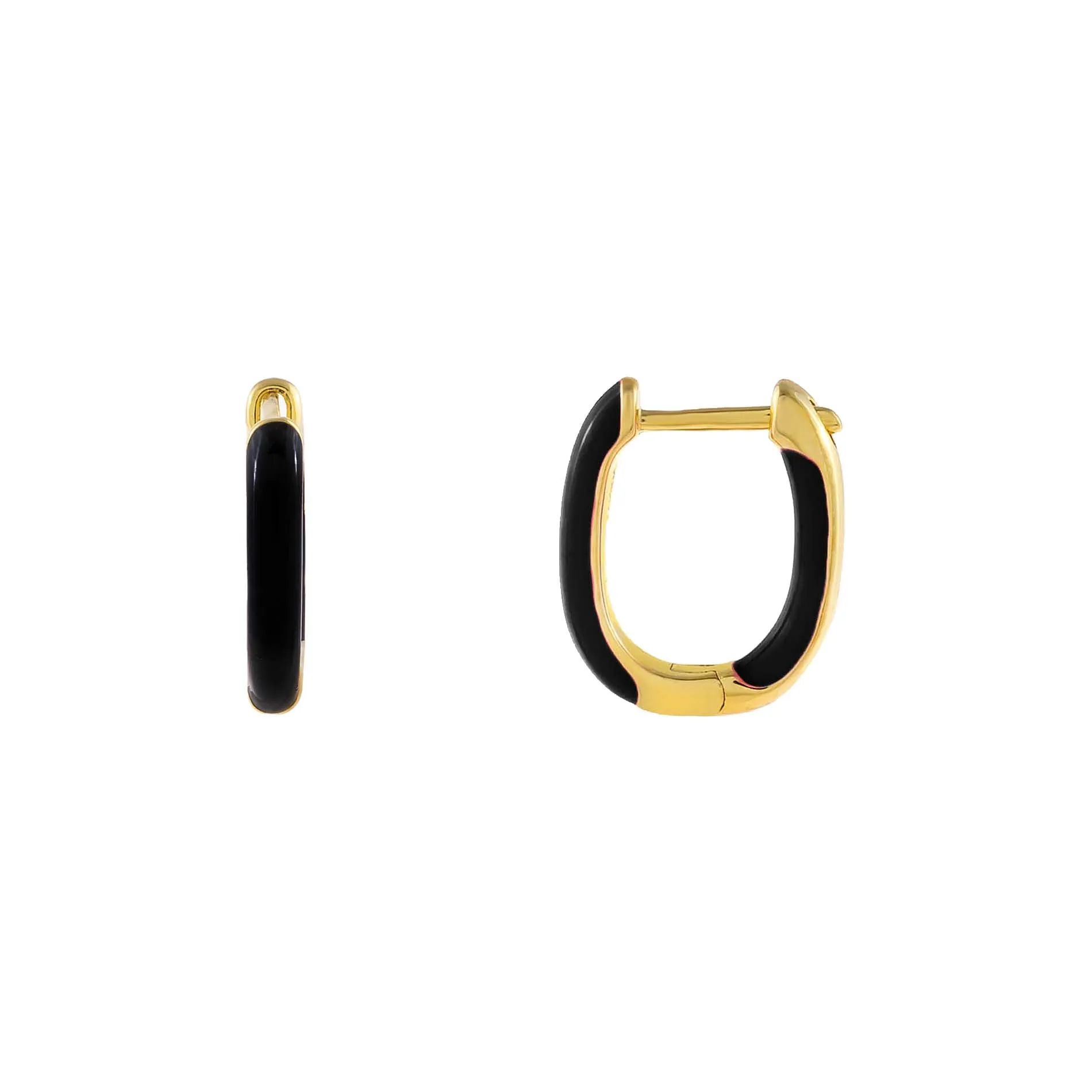 Enamel Colored Oval Huggie Earring