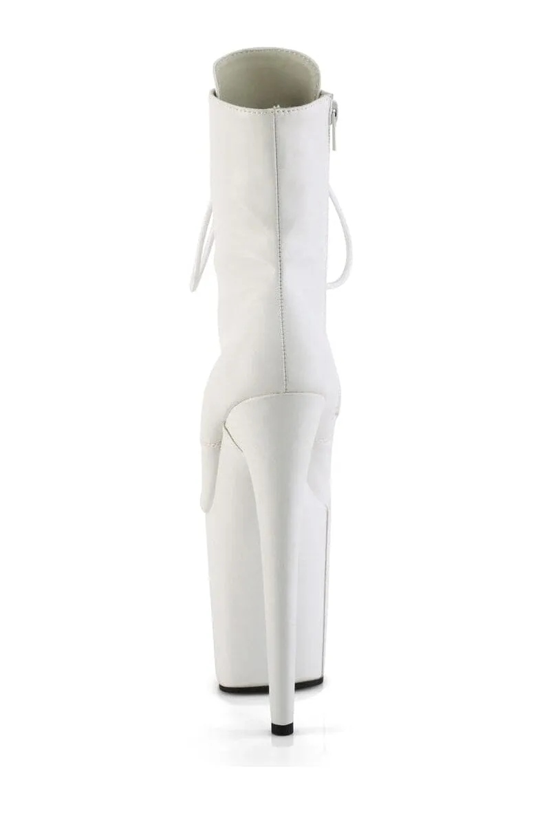 FLAMINGO-1020WR White Faux Leather Ankle Boot
