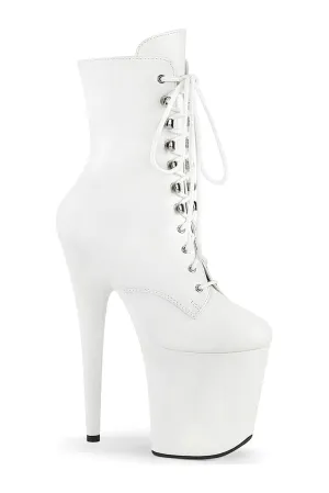 FLAMINGO-1020WR White Faux Leather Ankle Boot