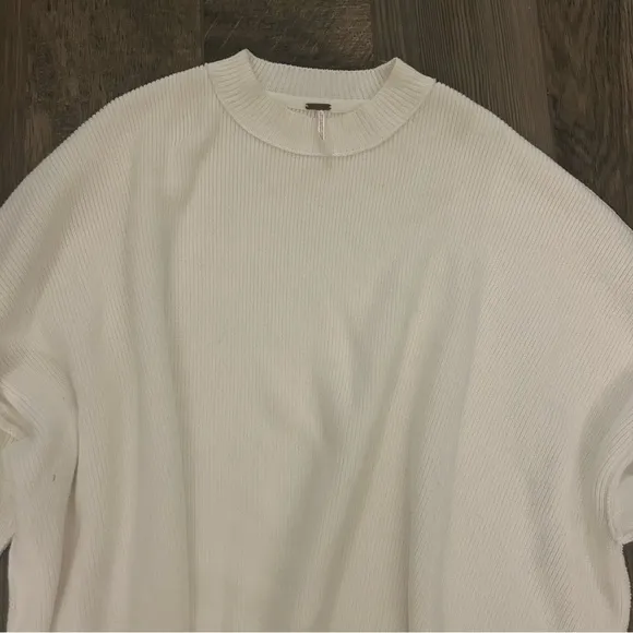 Free People Cozy White Knit Oversized Sweater