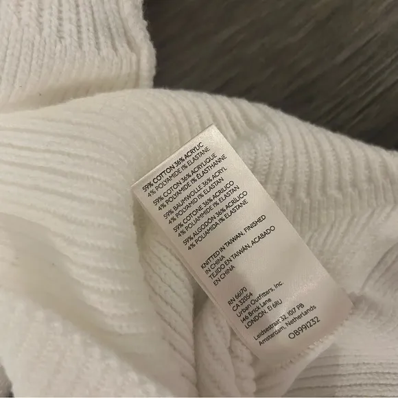 Free People Cozy White Knit Oversized Sweater