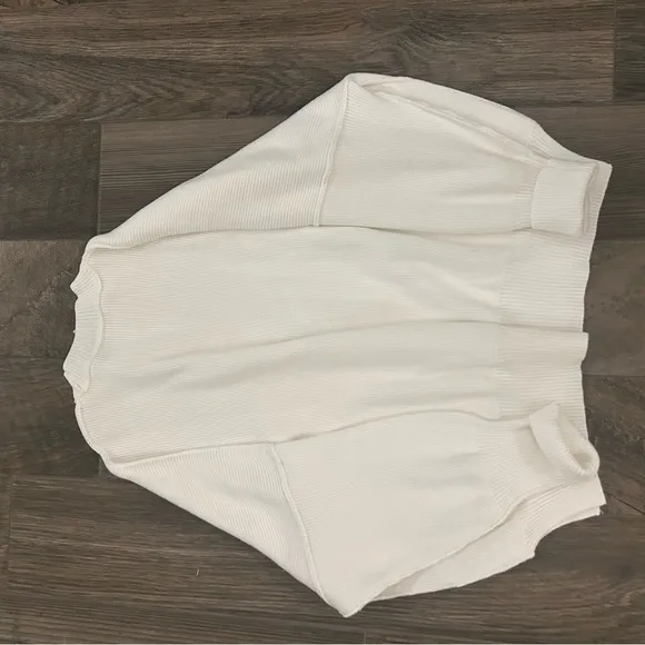 Free People Cozy White Knit Oversized Sweater