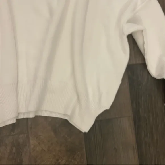 Free People Cozy White Knit Oversized Sweater