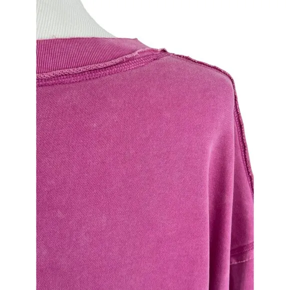 Free People Movement Pink Oversized Cozy Crew Neck Sweater