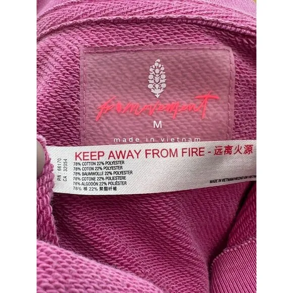 Free People Movement Pink Oversized Cozy Crew Neck Sweater