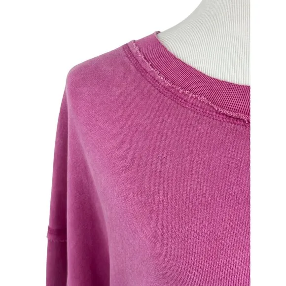 Free People Movement Pink Oversized Cozy Crew Neck Sweater