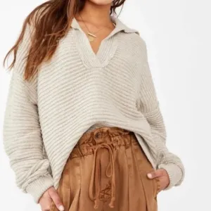 Free People Taupe (Pebble) Marlie Pullover Knit Sweater