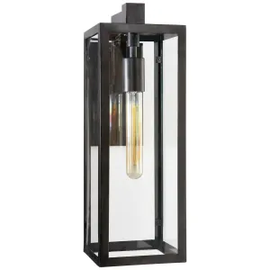 Fresno Framed Medium Sconce in Aged Iron with Clear Glass
