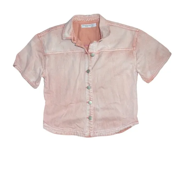 GLAMOROUS DENIM Rose Wash Denim Jacket Size 10
