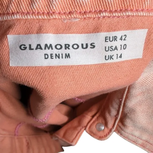 GLAMOROUS DENIM Rose Wash Denim Jacket Size 10