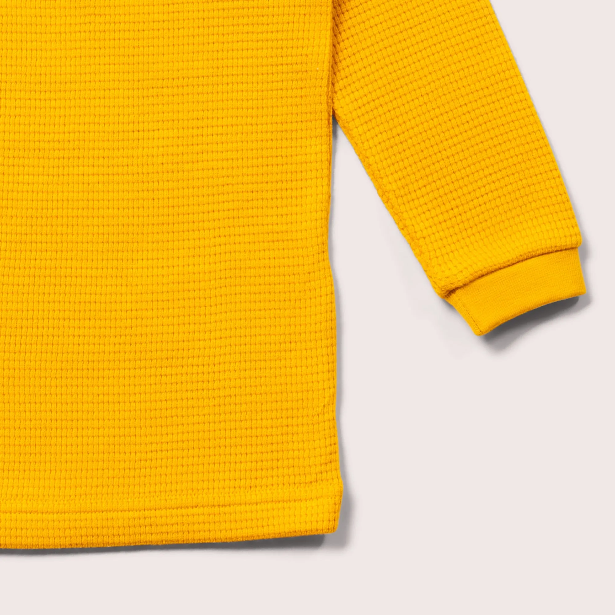Gold Waffle Long Sleeve Button Raglan T-Shirt
