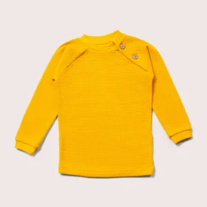 Gold Waffle Long Sleeve Button Raglan T-Shirt