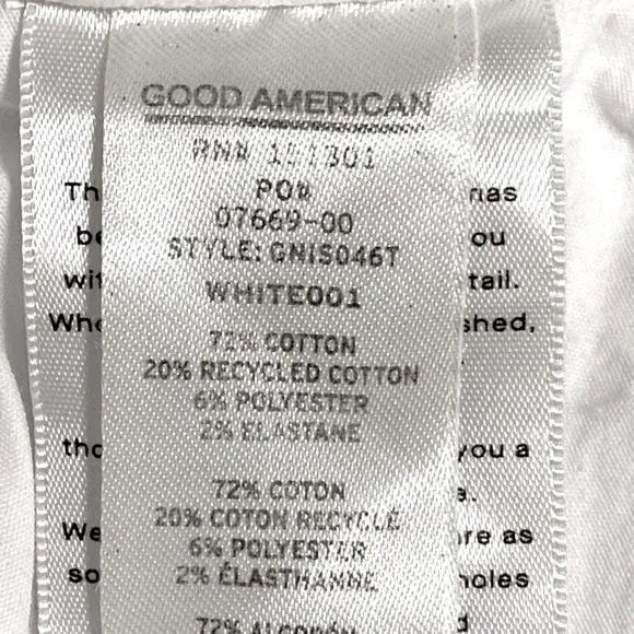 Good American NEW Good Icon Shorts White 001 Shorts Size 6