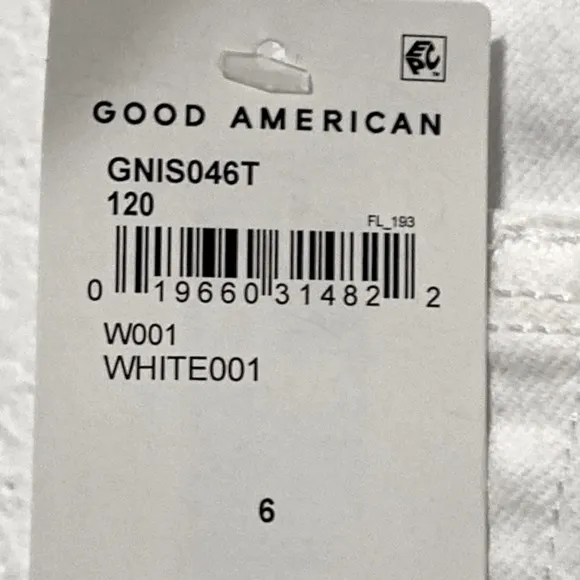 Good American NEW Good Icon Shorts White 001 Shorts Size 6