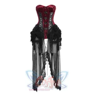 Gothic Diablo Fishbone Lacing Birdcage Corset Set S22983