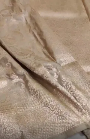 Handloom Pure Banarasi Khaddi Katan Kadhuwa Silk Border Saree